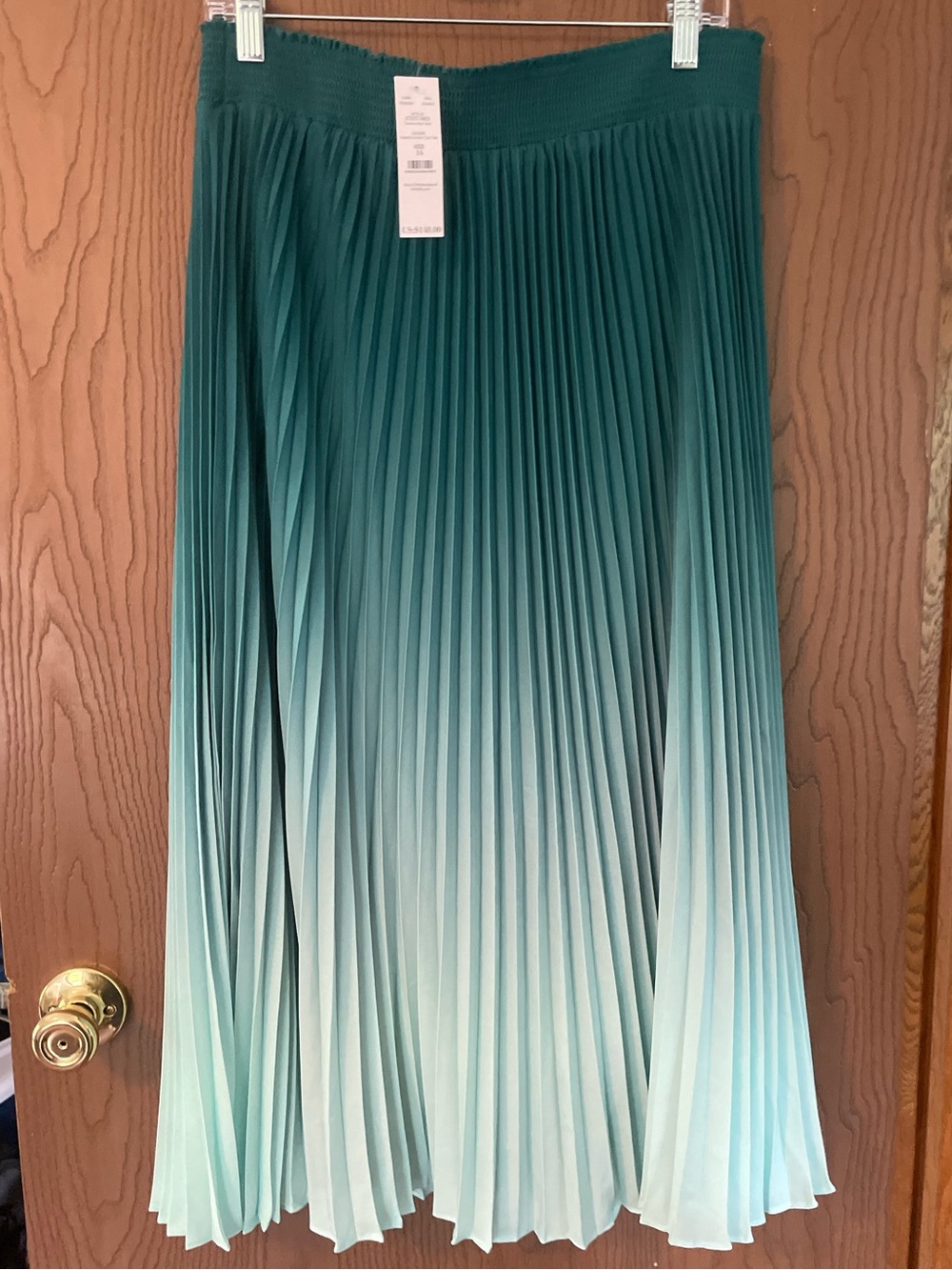 WHBM pleated teal skirt NWT size 14